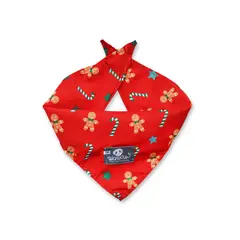 WAWAW - Pañoleta M roja bastones y galletas Navidad