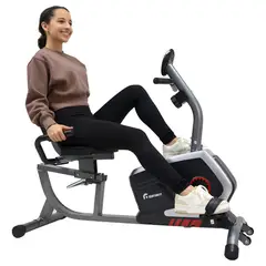 CENTURFIT - Bicicleta Fija Magnetica Horizontal Fit Cardio Con Monitor Color Gris
