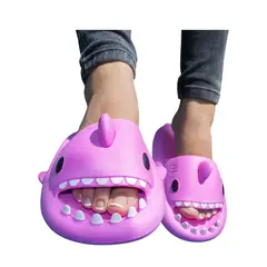 NACIONAL - Sandalias de Goma EVA Unisex Diseño Tiburón Rosa con Suela Antideslizante