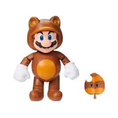 NINTENDO - Figura Coleccionable Tanooki Mario 4" Serie 43 Mario Bros Oficial
