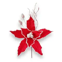 GENERICO - Paquete Flor Navidad 40cms. X 6 Unidades