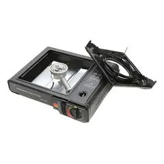 GENERICO - Estufa Portable 1 Fogon Gas Color Negro Parrilla Camping