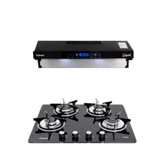 CONTINENTAL - Combo Estufa Empotrable Vidrio Templado 5883 + Campana Extractora Digital 6880