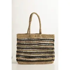 TOUCHE BALNEAIRE - Bolso grande tejido a mano en fique natural 0S42061