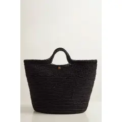 TOUCHE BALNEAIRE - Bolso grande tejido a mano en fique natural 0S43N61