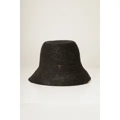 TOUCHE BALNEAIRE - Sombrero tejido en rafia color negro 0S53B61