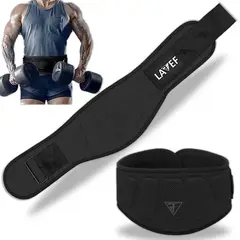LAVEF - Cinturón de Fuerza Pro para Gym Entrenamiento y Levantamiento - Negro - XL