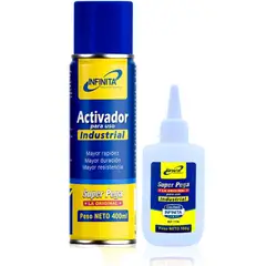 INFINITA - Kit Activador más Super Pega Act 400ml + Pega 100gr