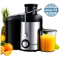 SOKANY - Extractor de Jugos Profesional - Motor 500W