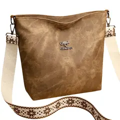 GENERICO - Cartera De Hombro Texturizada Elegante Tiras Bordadas