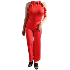 VIA7 - Enterizo largo boleros en el busto espalda recta moda negro