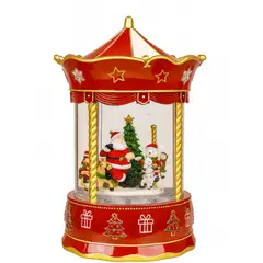 GENERICO - Carrusel Navideño Decorativo con Papa Noel y luz Con Efecto Nieve, Adorno Navideño Elegante 66