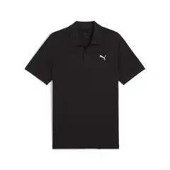 PUMA - Camisa Tipo Polo Ess Small Logo Pique Negro Hombre