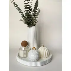 GENERAL - Centro de mesa navideño minimalista moderno bnadeja florero velas decorativas