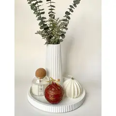 GENERAL - Set decorativo centro de mesa navideño adorno moderno para el hogar jarron velas base