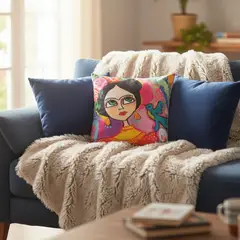 POR EJEMPLO DISEÑO Y DECORACION - Cojín Frida Pájaros