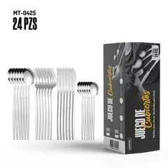 MERTEC - Set Cubiertos 24 piezas Acero Inoxidable MT042S