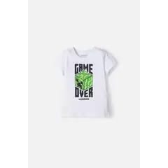 MINECRAFT - Camiseta de manga corta blanco para niña