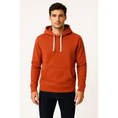 FRIOLENTA - Saco buzo hoodie hombre capota algodón perchado - Vinotinto