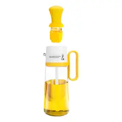 GENERICO - Botella Dispensadora Aceite Vidrio Cepillo Silicona 2 en 1