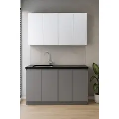 GENERICO - Cocina integral de 145cm meson en quartzone negro estelar