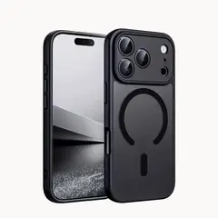 GENERICO - Funda Magsafe Minimalista y Transparente Mate con Protector de Camara para iPhone 17 Pro