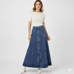 FRIOLENTA - Falda Jean Denim Maxi
