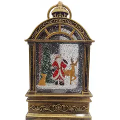 GENERICO - Farol Navideño Decorativo con Papa Noel y Luz Con Efecto Nieve, Adorno Navideño Elegante 17