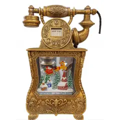 GENERICO - Telefono Navideño Decorativo con Papa Noel y Luz Con Efecto Nieve, Adorno Navideño Elegante 29