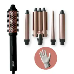 MERTEC - Kit Rizador 5 en 1 Ceramica Turmalina Velvet Rose