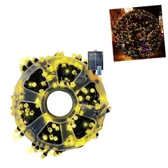 GENERICO - Guirnalda Punta Diamante De Panel Solar-lineal De 20mt Cálido