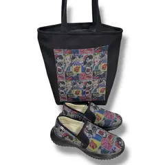 XIAN SHOES - Combo ultraliviano mujer dibujos animados fondo negro 25