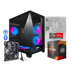 POWER GROUP - COMPUTADOR GAMER AMD RYZEN 7 5700G/ BOARD B550 WIFI-BT/ CHASIS PECERA 5 FANS RGB/ RAM 16GB SSD 512GB