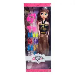 GENERICO - Muñeca Vestido Princesa Con Corona + Zapatos Y Accesorios