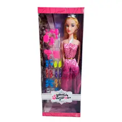 GENERICO - Muñeca Vestido Princesa Con Corona + Zapatos Y Accesorios