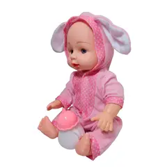 GENERICO - Muñeco Bebe Con Pijama De Animal + Tetero Juguete Niña