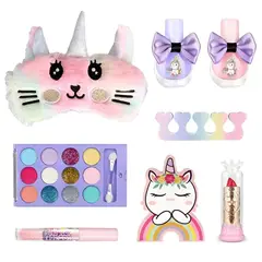 GENERICO - Maleta Kit Unicornio Manicure Antifaz Niñas Juguete Esmaltes