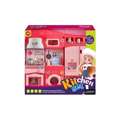 GENERICO - Cocina Muñecas Niñas Horno Lavadora Nevera Sonido 3 Modulos