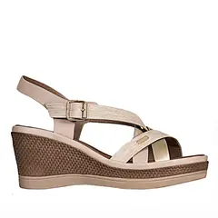 FRATTINI - Sandalia tacon de mujer Beige dorado sand3j9365-4