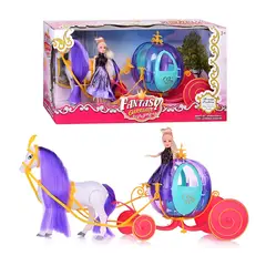 GENERICO - Carro Carruaje Muñeca Princesa Con Caballo Juguete Niñas