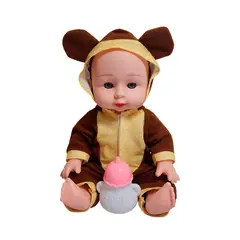 GENERICO - Muñeco Bebe Con Pijama De Animal + Tetero Juguete Niña