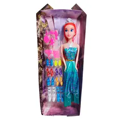 GENERICO - Muñeca Vestido Princesa Con Corona + Zapatos Y Accesorios