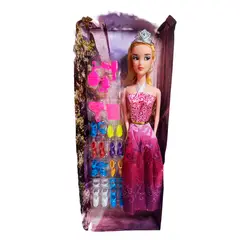 GENERICO - Muñeca Vestido Princesa Con Corona + Zapatos Y Accesorios