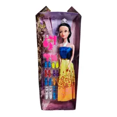 GENERICO - Muñeca Vestido Princesa Con Corona + Zapatos Y Accesorios