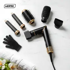 MERTEC - Cepillo Secador Multifuncional 5 en 1 Negro MT039B
