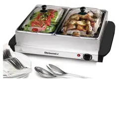 ELITE - Bandejas Dobles De 2 X 2.5 Cuartos De Galón, Servidor De Buf