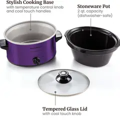 MAXI - Olla De Cocción Lenta Ovalada Maxi-matic 2l Mst-250xp - Violeta