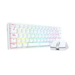REDRAGON - COMBO TECLADO MECÁNICO Y MOUSE K617RGB SP + M724 BLANCO S143W