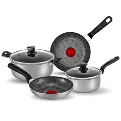 IMUSA - Batería Antiadherente Triforce 6 Piezas 3x Más Duradera