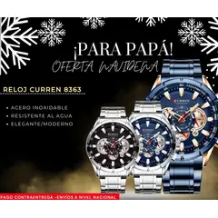 CURREN - REGALO PARA HOMBRES NAVIDAD RELOJ CRONOGRAFO EN ACERO